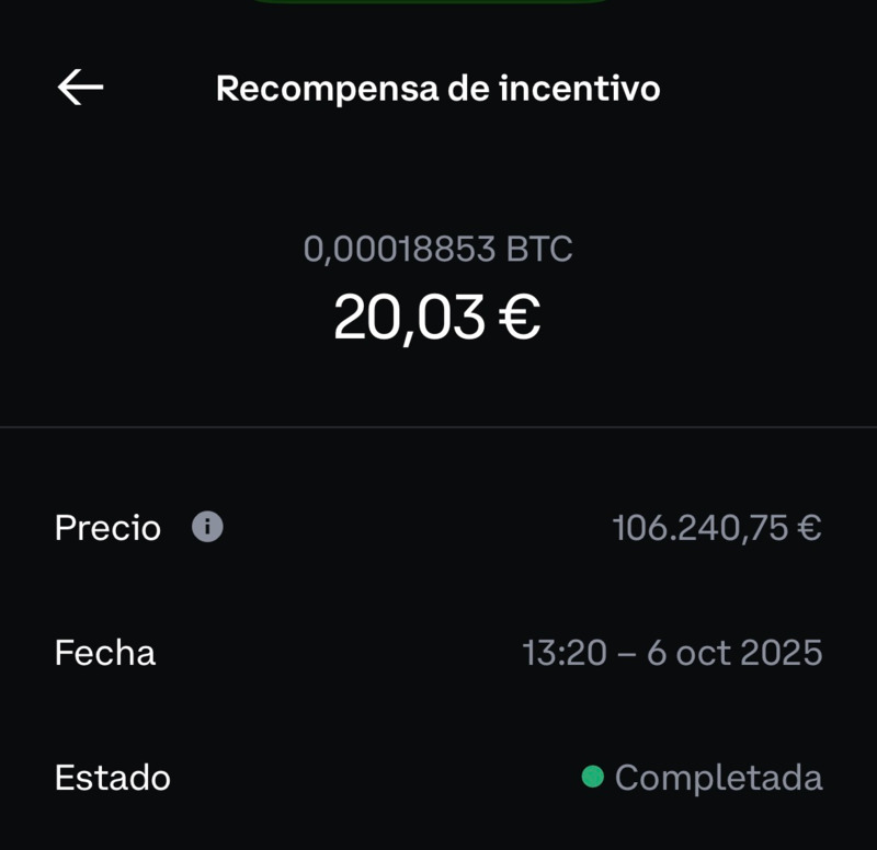 Comprobante pago Coinbase